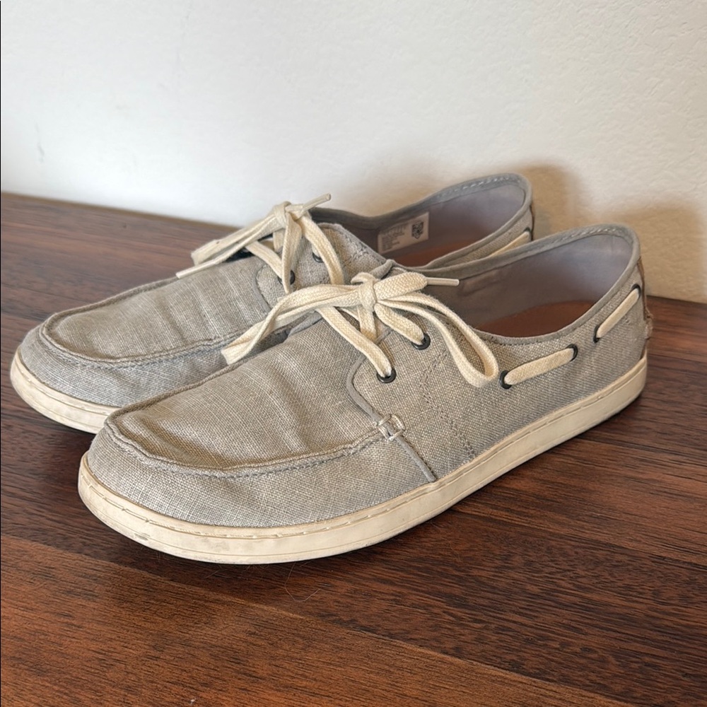 Toms Gray Boat Shoes with Moccasin Stitching